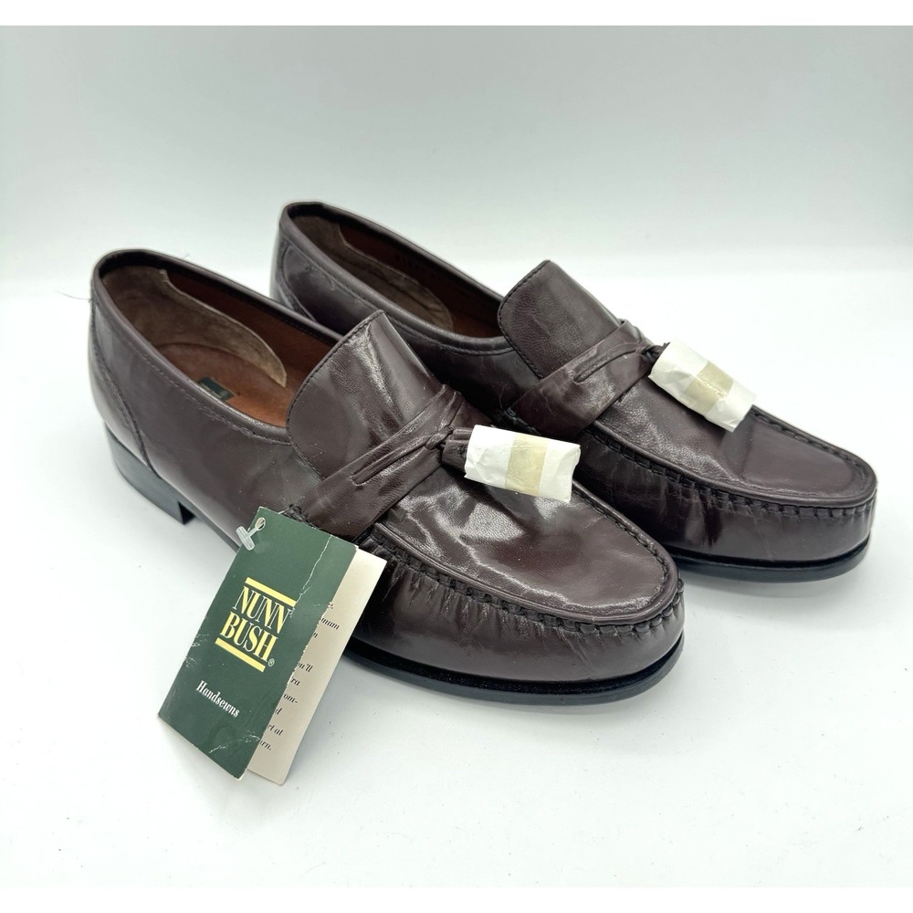Nunn Bush Tassel Loafers Mens‎ 10M Burgundy Leather Kiltie Dress Shoes Preppy